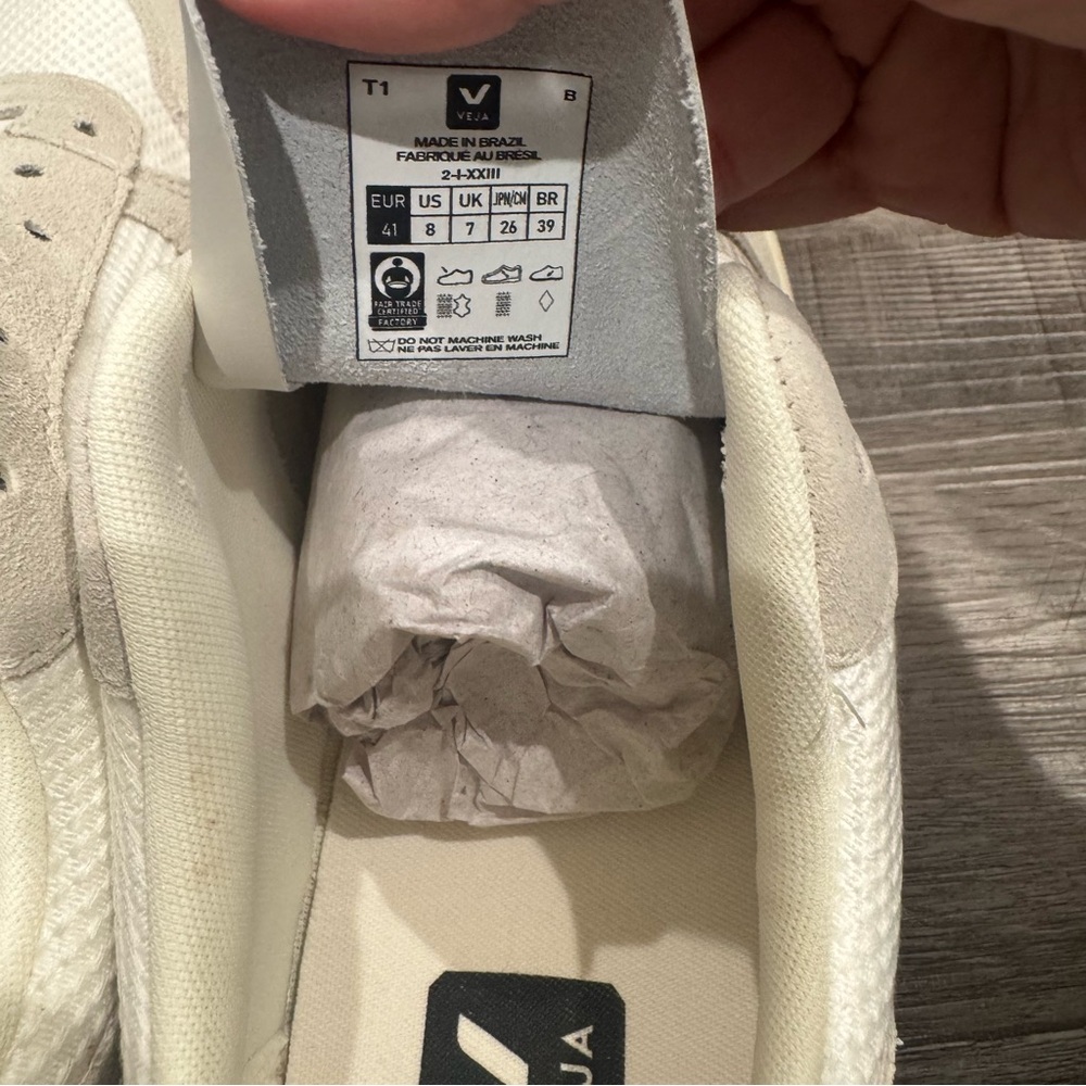 Veja V-10 B Mesh White Natural Low Top Sneakers - Picture 8 of 13